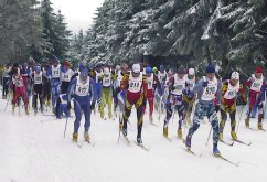 Massenstart zum grenz�berschreitenden 42km Langlauf